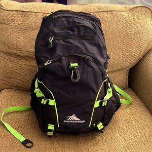 High sierra backpack Black and Green